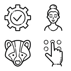 Essential Flat Icon Set Isolated On White Background