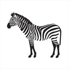 Fototapeta premium Simple Flat Zebra Illustration on White Background