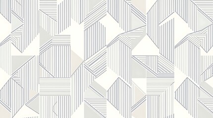 Abstract Geometric Pattern:  A sophisticated and stylish seamless pattern featuring an intricate interplay of lines and geometric shapes in soft, neutral tones. Perfect for backgrounds, textiles.