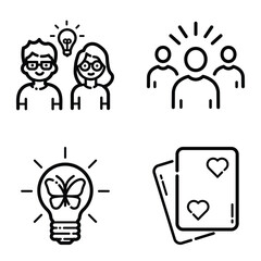 Essential Flat Icon Set Isolated On White Background