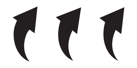 black arrow icon on white background. flat style. arrow icon for your web site design, logo, app, UI. arrow indicated the direction symbol. curved arrow sign.