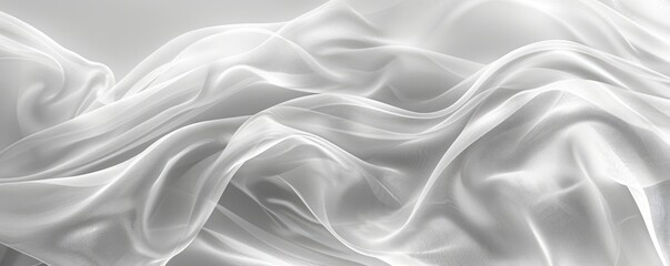 Obraz premium A flowing white fabric creates a soft, elegant texture, evoking a sense of tranquility.
