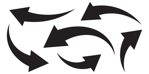 black arrow icon on white background. flat style. arrow icon for your web site design, logo, app, UI. arrow indicated the direction symbol. curved arrow sign.