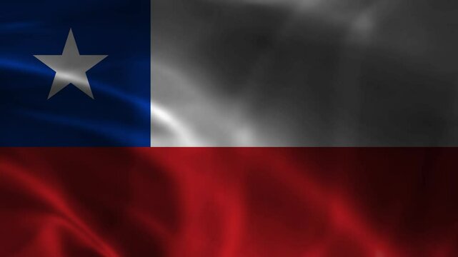 Chile national flag footage. Chilean waving country flag on wind in 4K.