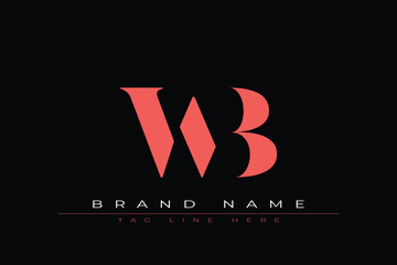 Abstract letter WB minimal logo design template. This minimal logo design is the process of creating a visual symbol that represents a brand, company, or individual.