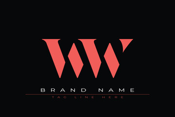 Abstract letter WW minimal logo design template. This minimal logo design is the process of creating a visual symbol that represents a brand, company, or individual.