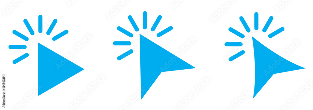 Leinwandbilder computer mouse click cursor icon set. hand and arrow pointer cursor - stock vector 10eps.