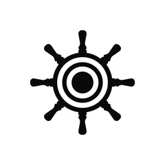 Obraz premium Steering wheel silhouette vector illustration on white background