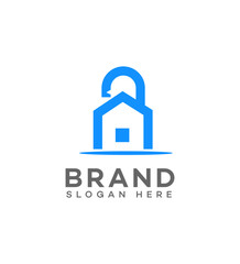 Open House Key, Secure Home, Real Estate Logo Design