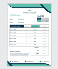 Obraz premium Modern & Creative Invoice template design