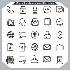 Best Contact Information Icons Outline Style for Business Use