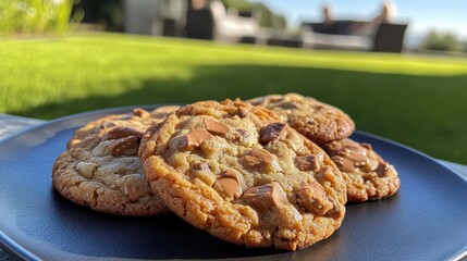 Vibrant capture Triple Reeses Peanut Butter Cookies in home setting