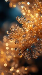 Golden Crystal Flower Abstract