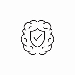 brain function protection icon sign vector