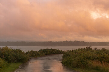 Marlboro Beach Pink Sky Sunset Maine Coast