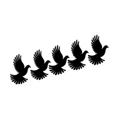 Flock of Birds in Flight – Silhouette of Birds Soaring