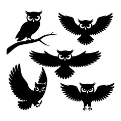 Owl Silhouette Collection – Majestic Nocturnal Bird Designs