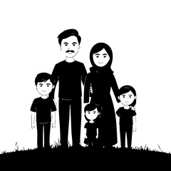 family silhouette vector