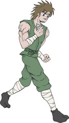 Design of medieval man walking