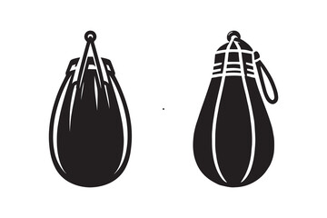 Punching bag silhouette vector with white background