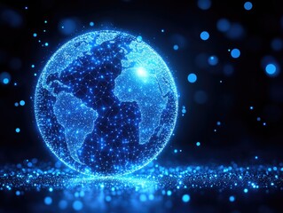Obraz premium Global Network: Connections Illuminate Earth's Future