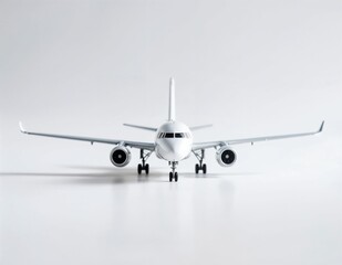 3D Airplane Model Mockup, Minimal Aircraft Rendering on White Background, Realistic Aviation Design, High-Quality Digital Render