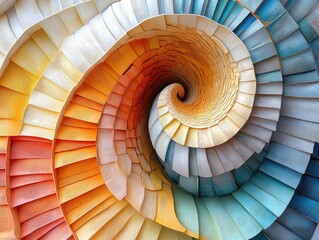 Fototapeta premium Spiral Staircase: Colorful Abstract Art Design