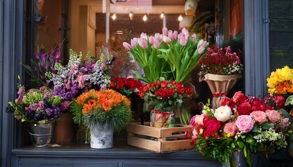 Fototapeta premium spring flowers in a shop