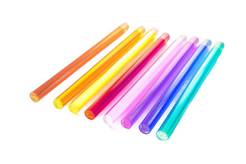 Tube Light in Different Colors Isolated on Clear Background for Bright Designs
