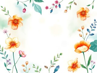 Serene Watercolor Canvas with Vintage Botanical Charms