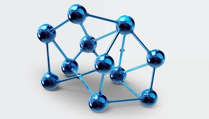 3d render of a molecule purple blue yellow orange green