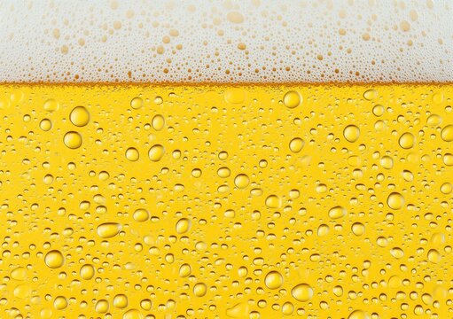 A vibrant beer background with frothy foam and golden liquid droplets, showcasing refreshing textures and inviting visuals. Perfect for bar promotions, brewery branding, and beverage advertising