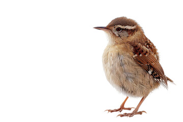 Wren illustration with transparent background showcasing detailed feathers