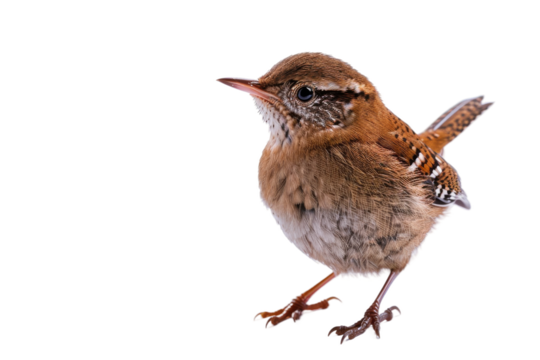 Isolated wren PNG with clear visibility of its distinctive markings