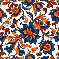 Ornate Anatolian Floral Tapestry Seamless Pattern