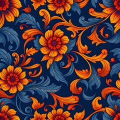 Ornate Anatolian Floral Tapestry Seamless Pattern