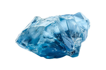 Exquisite sky blue aquamarine gemstone with flawless cut isolated on transparent background