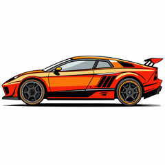 Fototapeta premium sports car silhouette on a white background