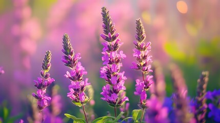 Naklejka premium close up beautiful colorful pink flower sway in wind, spring blossoming season