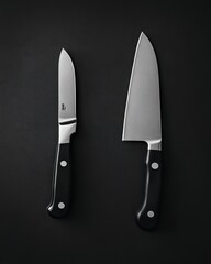 Kitchen Knives on Dark Background (1)