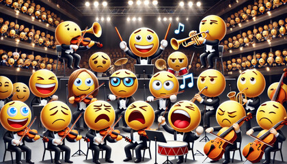 vector illustration of an abstract background with funny emoticons