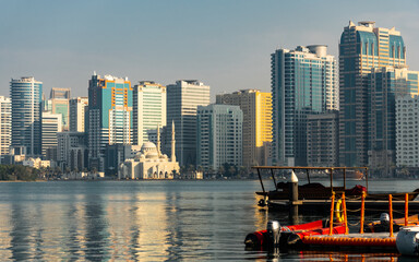 Modern architecture of Sharjah in United Arab Emirates