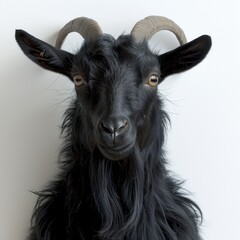 Obraz premium Isolated goat cutout on a white background ideal for minimalist design and artistic projects