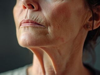Middle aged woman showing signs of aging