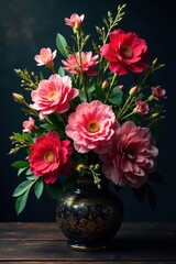 Obraz premium Intricate floral arrangement, dramatic lighting, lavish detail, daffodils, lavish, dramatic