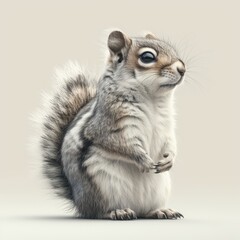 Obraz premium Isolated squirrel cutout on a clean white background ideal for design projects and illustrations