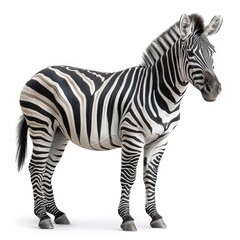 Fototapeta premium Zebra isolated on a white background cutout.