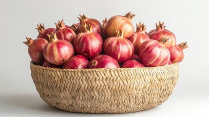 Harvesting fresh pomegranates kitchen table food photography minimalist setting top-down view culinary inspiration