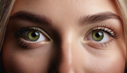 Naklejka premium Close-up of woman female Eye with Iris and Optical Details