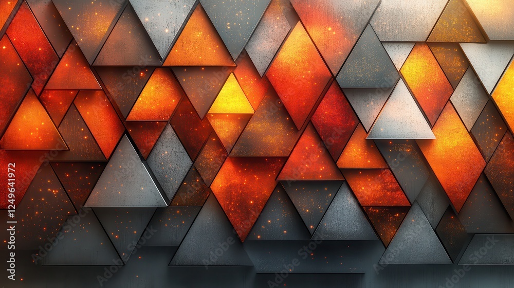 Poster abstract fiery triangle pattern background